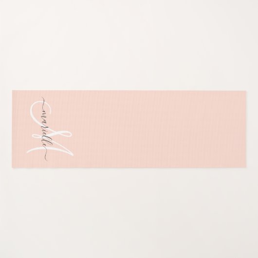 Script Monogram Peach Pink Yogamatte (Vorderseite (Horizontal))