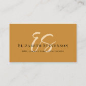 Script Monogram QR Code Foto Tan Brown Girly Visitenkarte (Vorderseite)