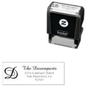 Script Monogram-Rücksendeadresse Permastempel (Beispiel)