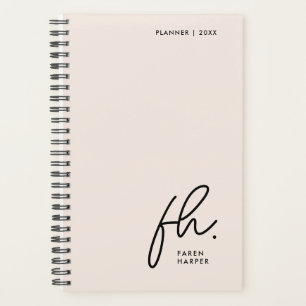 Script Monogram Simple Eleganush Blush Pink Femini Planer