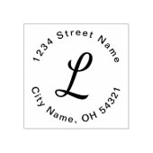 Script Monogram Simple Rücksendeadresse Gummistempel (Prägung)