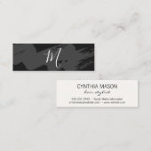 Script Monogram / Sleek Gray Brushed Mini Visitenkarte (Vorne/Hinten)
