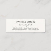 Script Monogram / Sleek Gray Brushed Mini Visitenkarte (Rückseite)