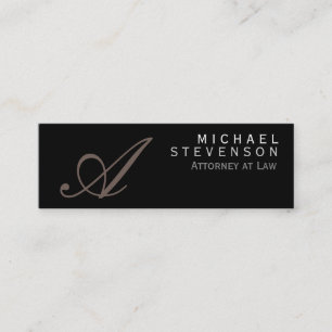 Script Monogram Slim Anwalt auf Law Business Card Mini Visitenkarte