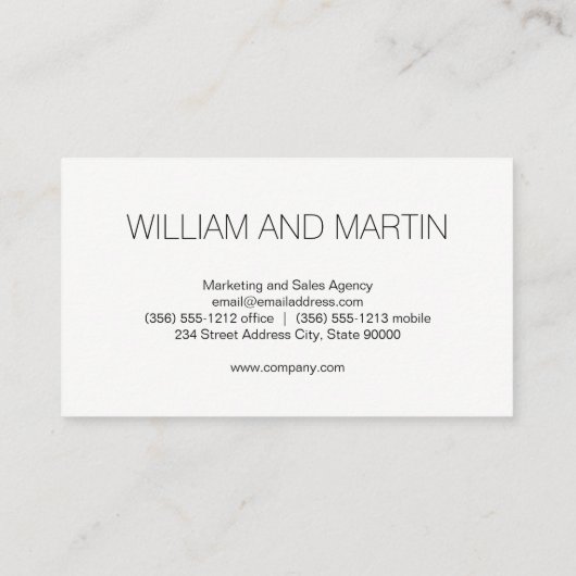 Script Monogram Visitenkarte (Rückseite)