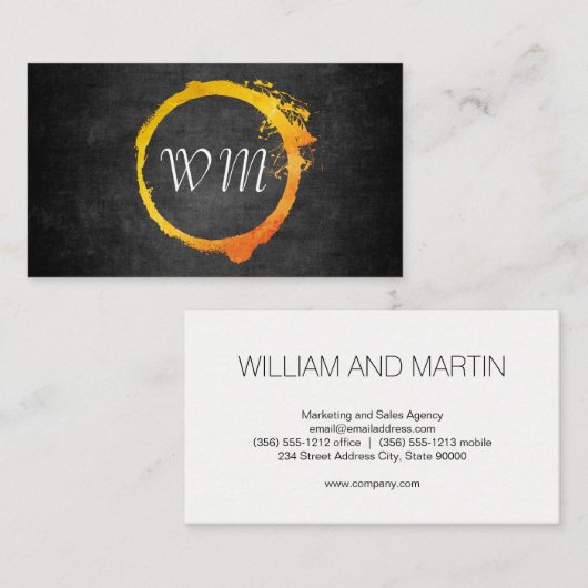 Script Monogram Visitenkarte (Vorne/Hinten)