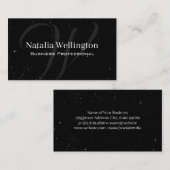 Script Monogram | weiß gesprenkelt Visitenkarte (Vorne/Hinten)