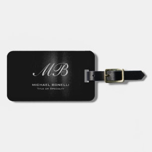 Script Monogramm schwarz grau Gepäckanhänger