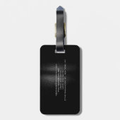 Script Monogramm schwarz grau Gepäckanhänger (Rückseite vertikal)