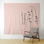 Script Mr. & Mrs Simple Blush Foto Hintergrund Wandteppich (Beispiel (Horizontal))