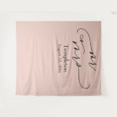 Script Mr. & Mrs Simple Blush Foto Hintergrund Wandteppich (Vorderseite (Horizontal))