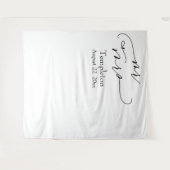 Script Mr. & Mrs. Simple Links Aligned Foto Hinter Wandteppich (Vorderseite (Horizontal))