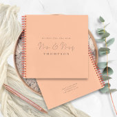 Script Mr. Wedding Peach Guest Book Notizblock