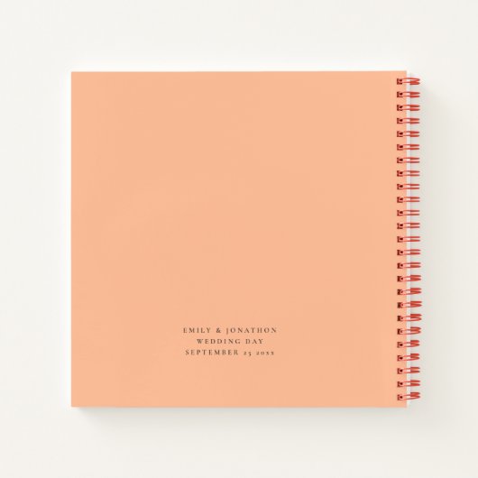 Script Mr. Wedding Peach Guest Book Notizblock (Rückseite)