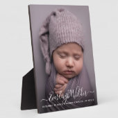Script Name Baby Foto Birth Stats Plaque Fotoplatte (Seite)
