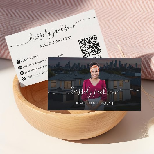 Script Name Beruflich Real Anwesen Agent Foto Visitenkarte