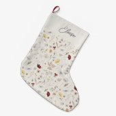 Script Name Boho Wildblume Weihnachten Großer Weihnachtsstrumpf (Vorderansicht (hängend))