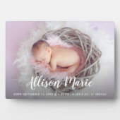 Script Name Elegant Foto Baby Modern Simple Fotoplatte (Vorderseite)