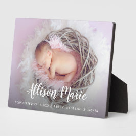 Script Name Elegant Foto Baby Modern Simple Fotoplatte