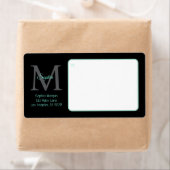 Script Name Large Monogram, Aquamarin & Black Ship (Insitu)