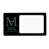 Script Name Large Monogram, Aquamarin & Black Ship (Vorne)