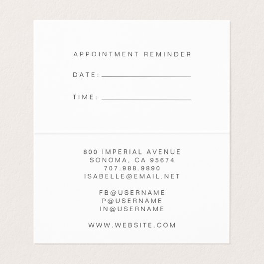 Script Name Makeup Artist Visitenkarten (Innenseite Aufgefaltet)