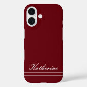 Script Name Minimalist Burgundy Red Case-Mate iPhone Hülle (Rückseite)