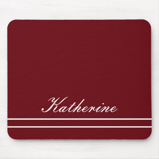 Script Name Minimalist Burgundy Red Mousepad (Vorne)