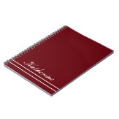 Script Name Minimalist Burgundy Red Notizblock (Linke Seite)