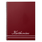 Script Name Minimalist Burgundy Red Notizblock (Vorderseite)