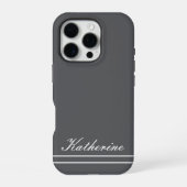 Script Name Minimalist Charcoal Gray iPhone Hülle (Rückseite)