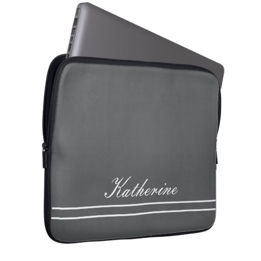 Script Name Minimalist Charcoal Gray Laptopschutzhülle (Vorne Rechts)