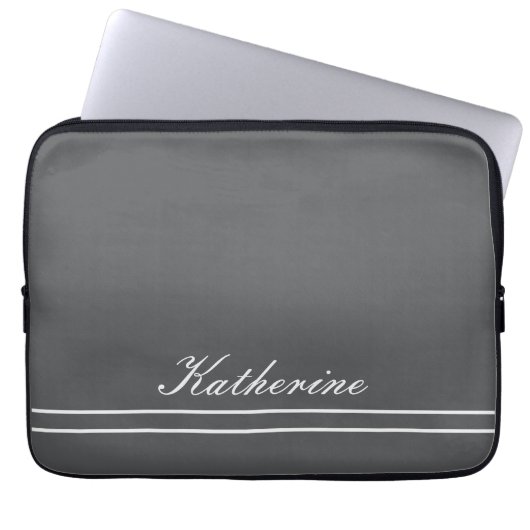 Script Name Minimalist Charcoal Gray Laptopschutzhülle (Vorderseite)