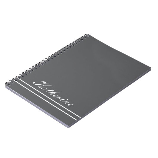 Script Name Minimalist Charcoal Gray Notizblock (Linke Seite)
