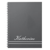Script Name Minimalist Charcoal Gray Notizblock (Vorderseite)