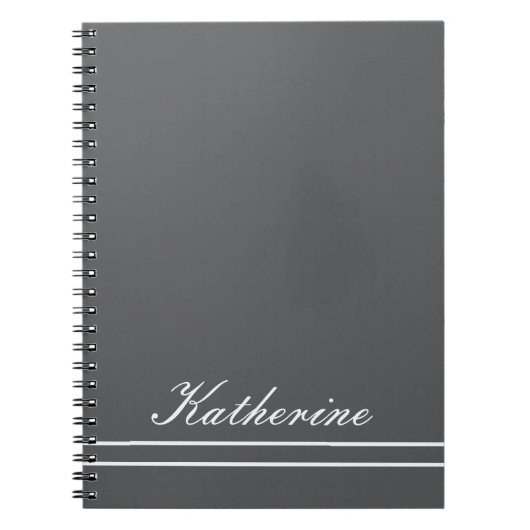 Script Name Minimalist Charcoal Gray Notizblock (Vorderseite)