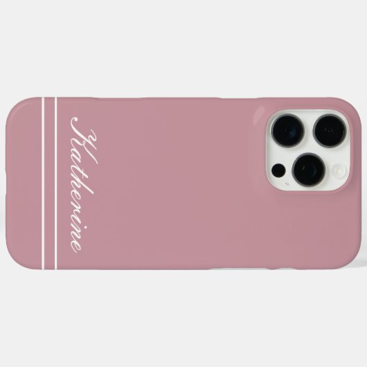 Script Name Minimalist Dusty Rose Case-Mate iPhone Hülle (Rückseite (Horizontal))