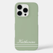 Script Name Minimalist Green Eucalyptus Case-Mate iPhone Hülle (Rückseite)
