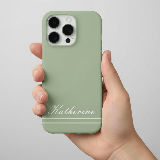 Script Name Minimalist Green Eucalyptus Case-Mate iPhone Hülle