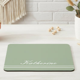 Script Name Minimalist Green Eucalyptus Mousepad