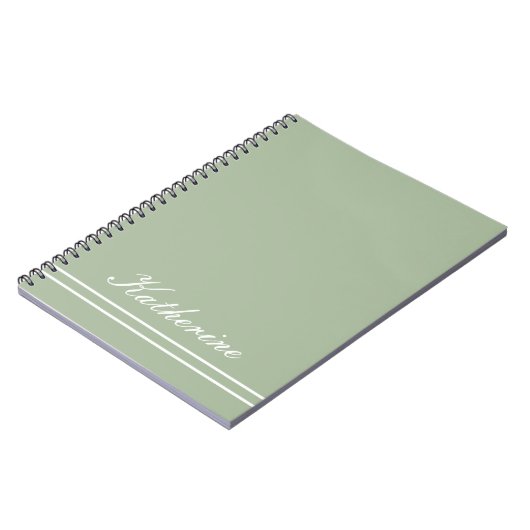 Script Name Minimalist Green Eucalyptus Notizblock (Linke Seite)