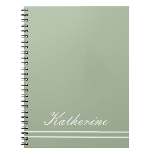 Script Name Minimalist Green Eucalyptus Notizblock (Vorderseite)