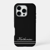 Script Name Minimalist Midnight Black iPhone Hülle (Rückseite)