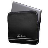 Script Name Minimalist Midnight Black Laptopschutzhülle (Vorderseite Links)