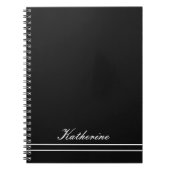 Script Name Minimalist Midnight Black Notizblock (Vorderseite)