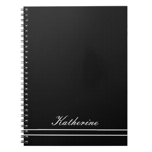 Script Name Minimalist Midnight Black Notizblock (Vorderseite)