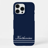 Script Name Minimalist Navy Blue iPhone Hülle (Rückseite)