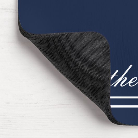 Script Name Minimalist Navy Blue Mousepad (Ecke)