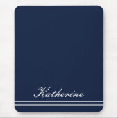 Script Name Minimalist Navy Blue Mousepad (Vorne)