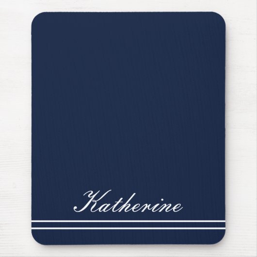 Script Name Minimalist Navy Blue Mousepad (Vorne)